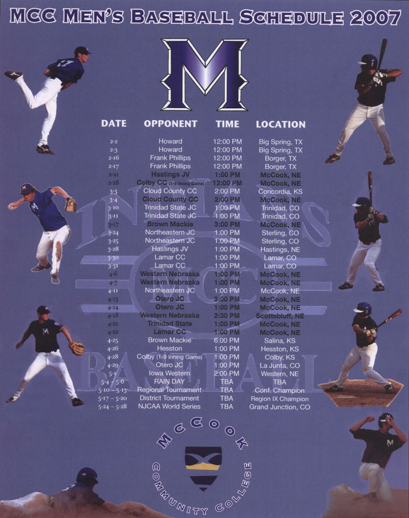 MCC baseball team poster